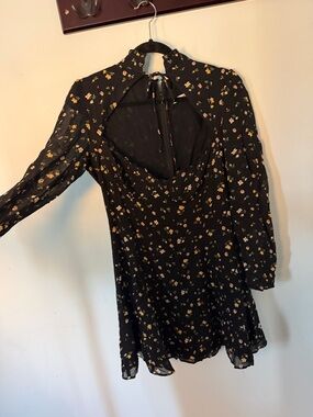 Black Floral Violetta Dress